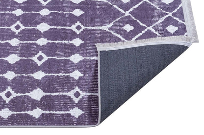 Purple Geometric Tribal Moroccan Style Rug, Scandinavian Living Room Carpet