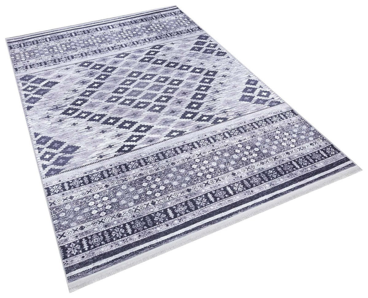 Washable Boho Tribal Rug – Distressed Kilim Style Living Room Carpet