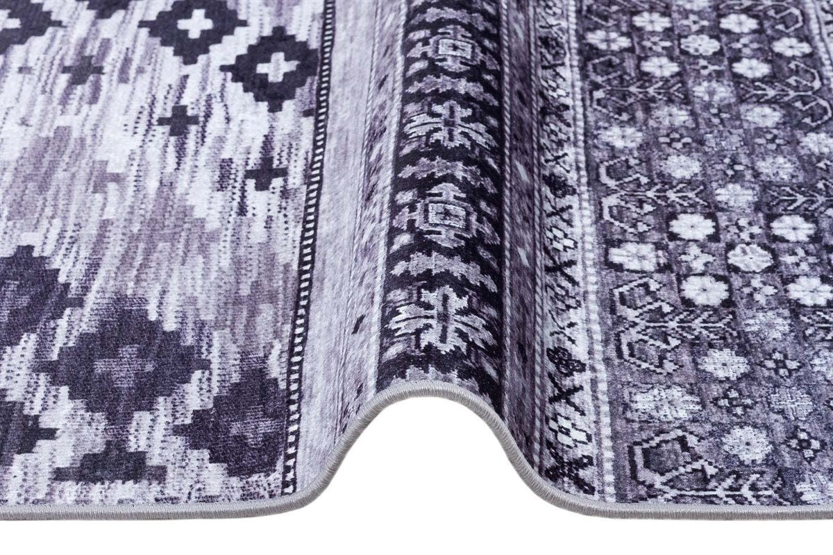 Washable Boho Tribal Rug – Distressed Kilim Style Living Room Carpet