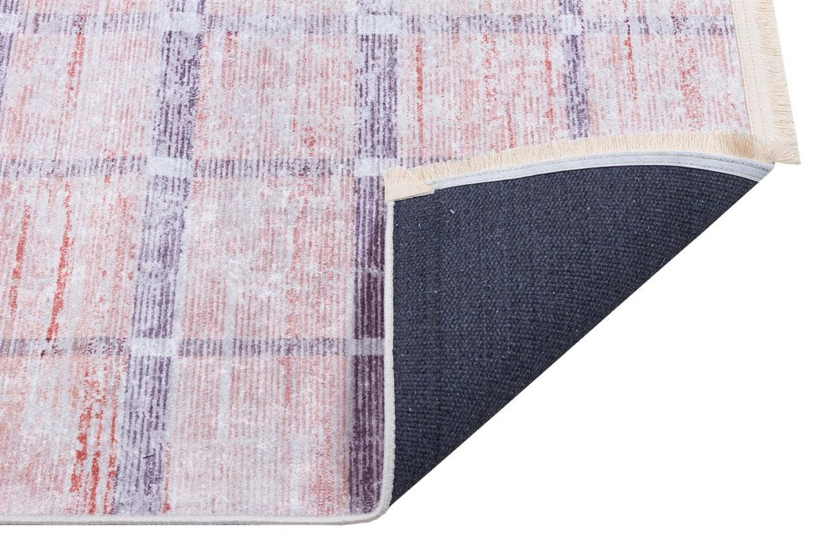 Geometric Beige Rug: Modern Turkish Style, Washable Carpet