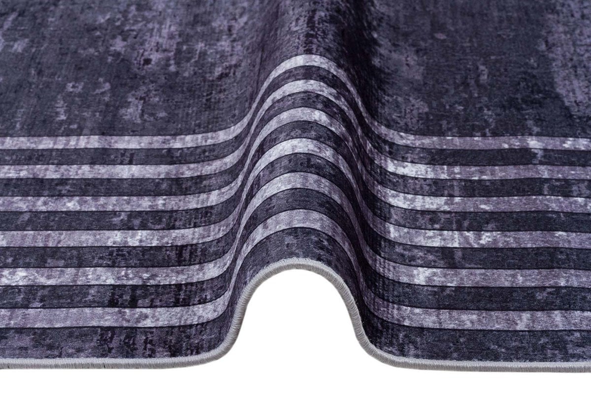 Modern Gray Geometric Area Rug, Washable Scandinavian Style Carpet