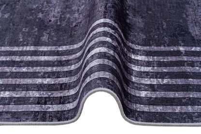 Modern Gray Geometric Area Rug, Washable Scandinavian Style Carpet