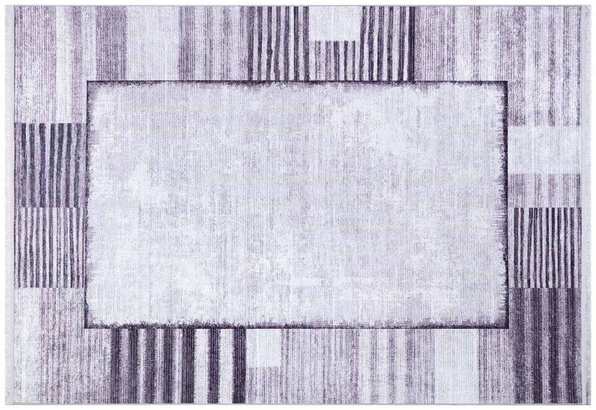 Modern Geometric Abstract Area Rug, Washable Beige Gray Carpet