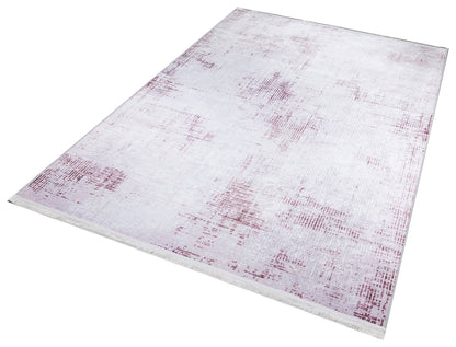 Distressed White Pink Vintage Style Area Rug, Modern Minimalist Carpet