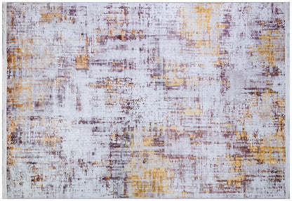 Abstract Yellowish Rug: Washable Contemporary carpet