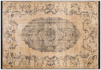 Distressed Medallion Area Rug – Turkish Style Terracotta Oriental Carpet