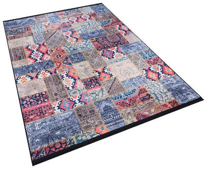 Floral Patchwork Rug: Washable Bohemian Carpet