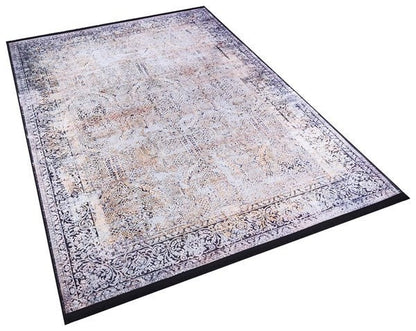 Distressed Persian Style Area Rug, Machine Washable Neutral Living Room Carpet