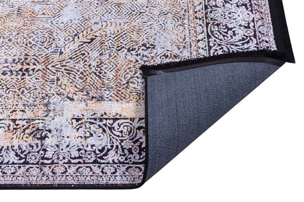 Distressed Persian Style Area Rug, Machine Washable Neutral Living Room Carpet