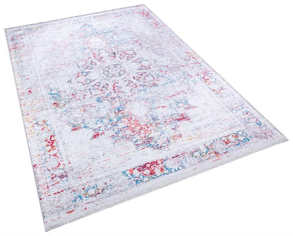 Washable Distressed Persian Area Rug – Boho Medallion Living Room Carpet