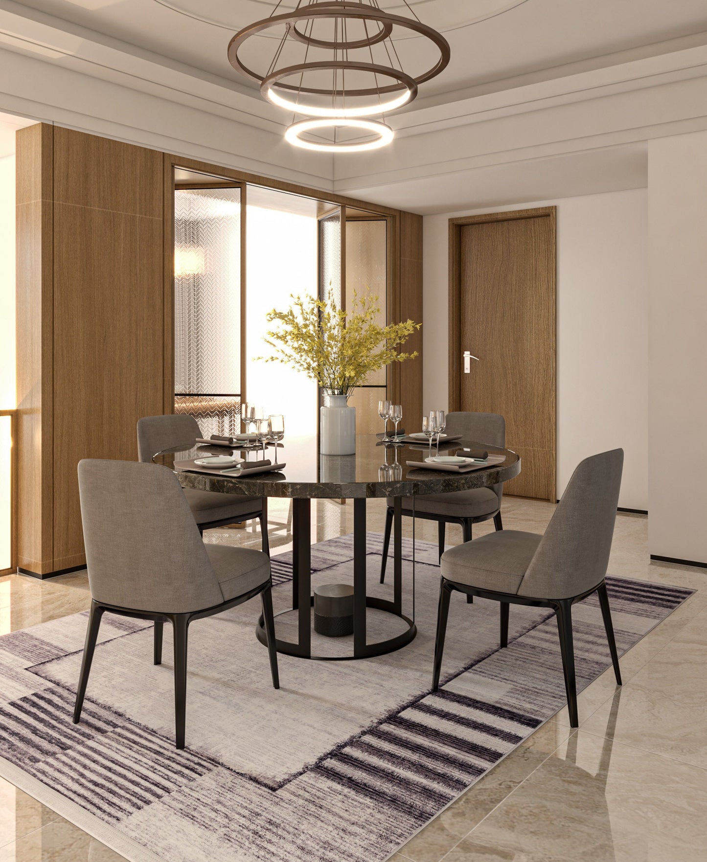Modern Geometric Abstract Area Rug, Washable Beige Gray Carpet