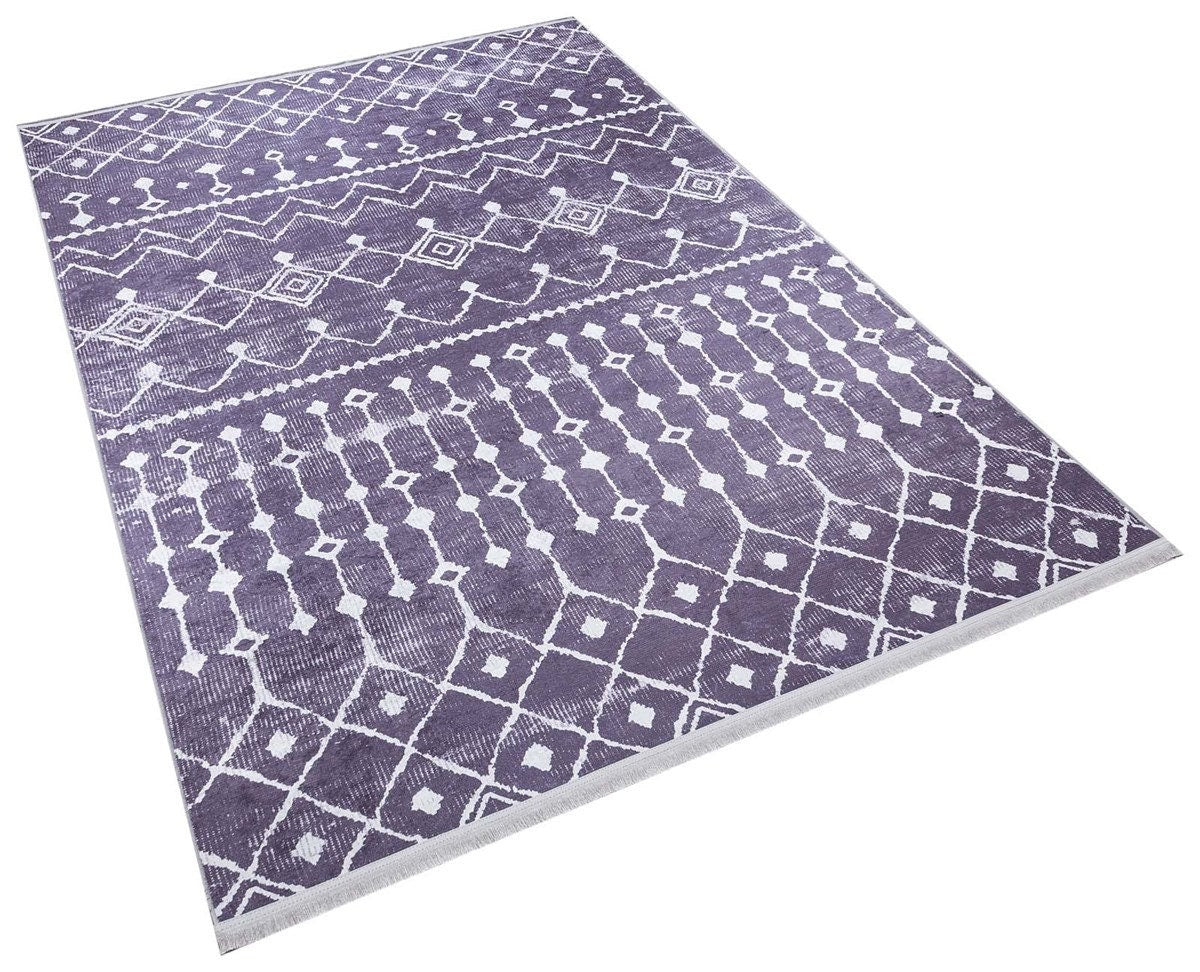 Purple Geometric Tribal Moroccan Style Rug, Scandinavian Living Room Carpet