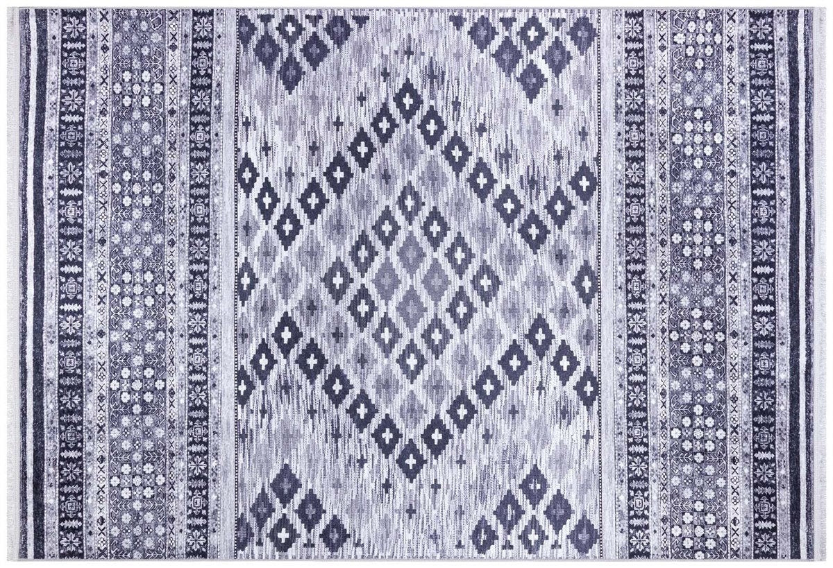 Washable Boho Tribal Rug – Distressed Kilim Style Living Room Carpet