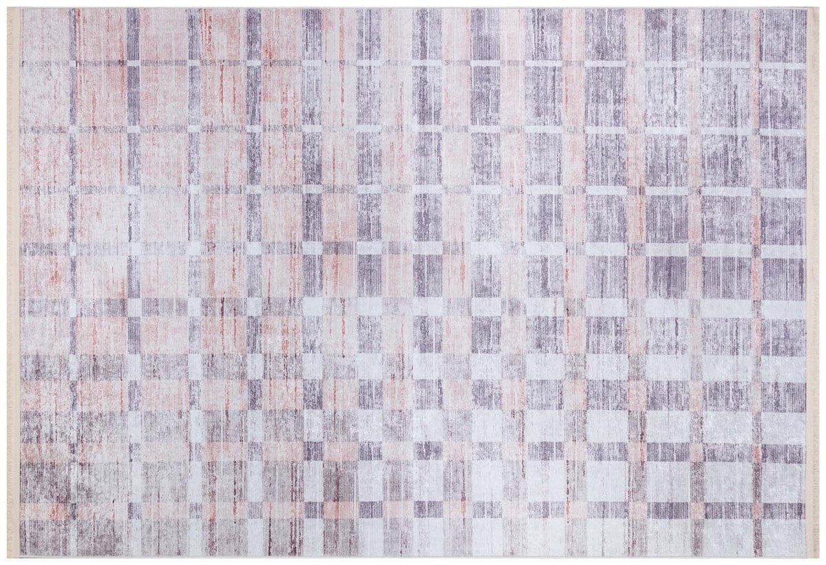Geometric Beige Rug: Modern Turkish Style, Washable Carpet