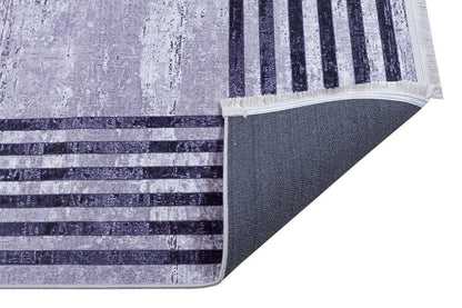 Modern Geometric Area Rug, Grey Black Border Living Room Carpet, Washable Floor Mat
