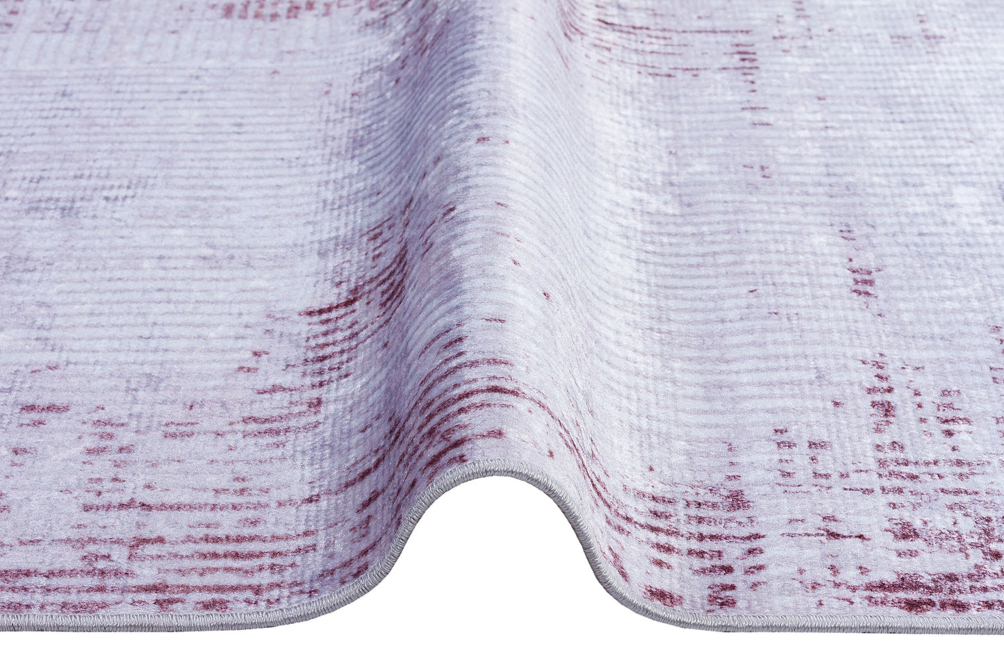 Distressed White Pink Vintage Style Area Rug, Modern Minimalist Carpet