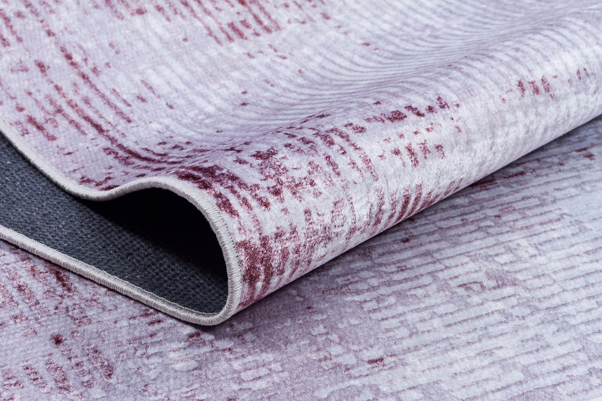 Distressed White Pink Vintage Style Area Rug, Modern Minimalist Carpet