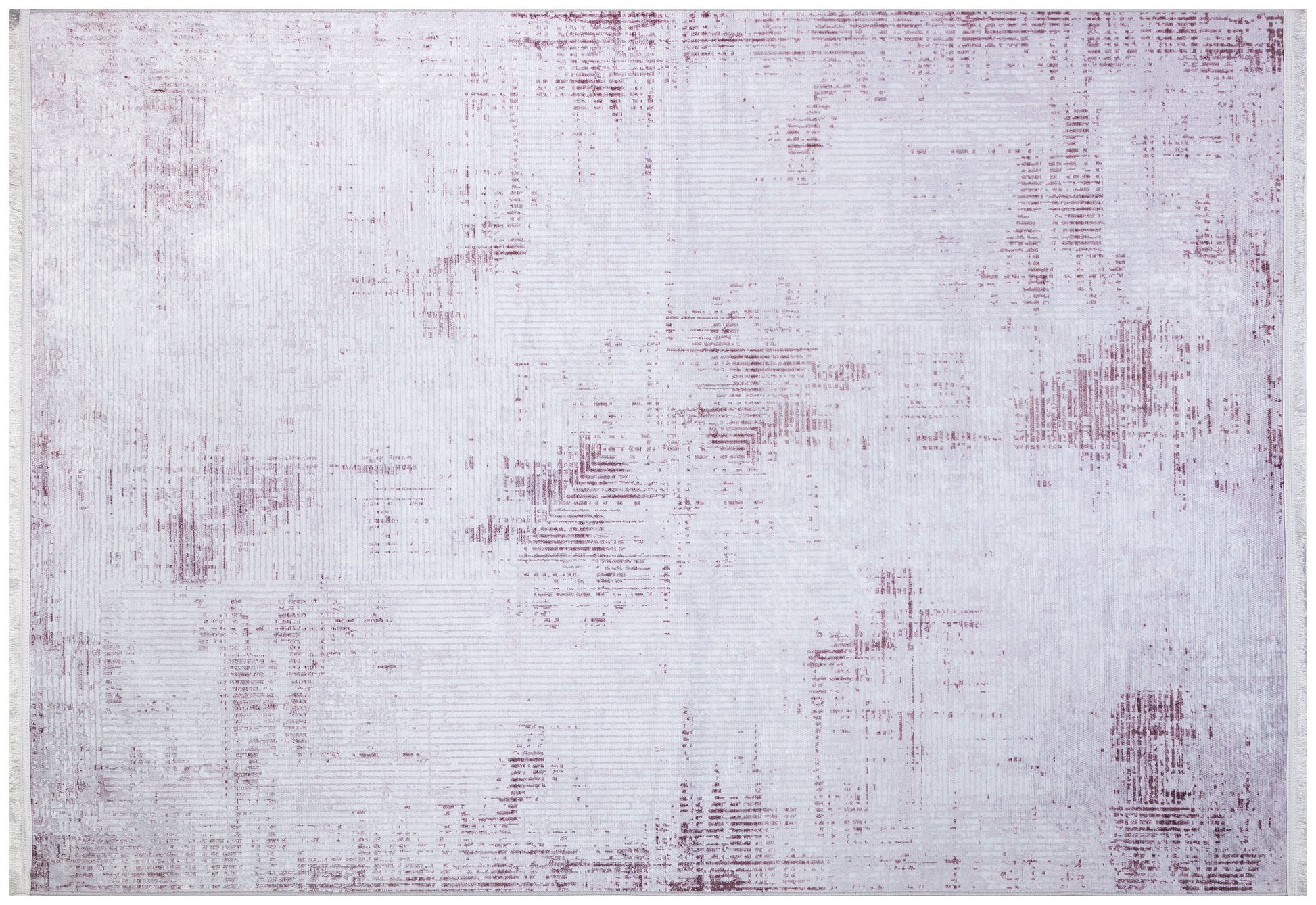 Distressed White Pink Vintage Style Area Rug, Modern Minimalist Carpet