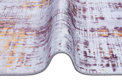 Abstract Yellowish Rug: Washable Contemporary carpet