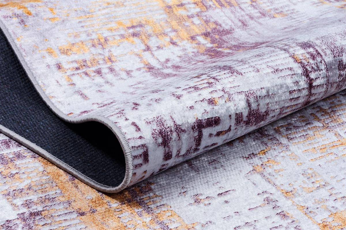 Abstract Yellowish Rug: Washable Contemporary carpet