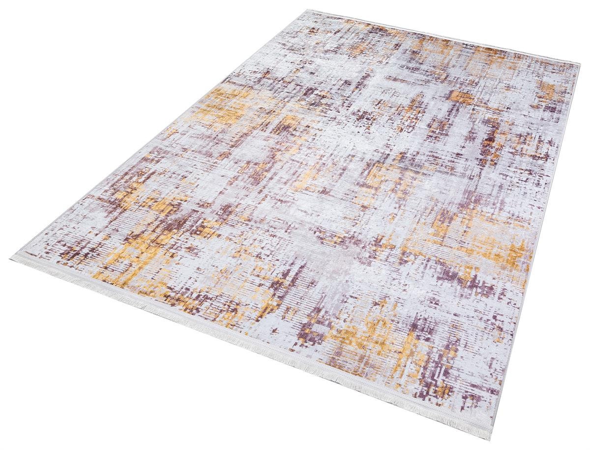Abstract Yellowish Rug: Washable Contemporary carpet