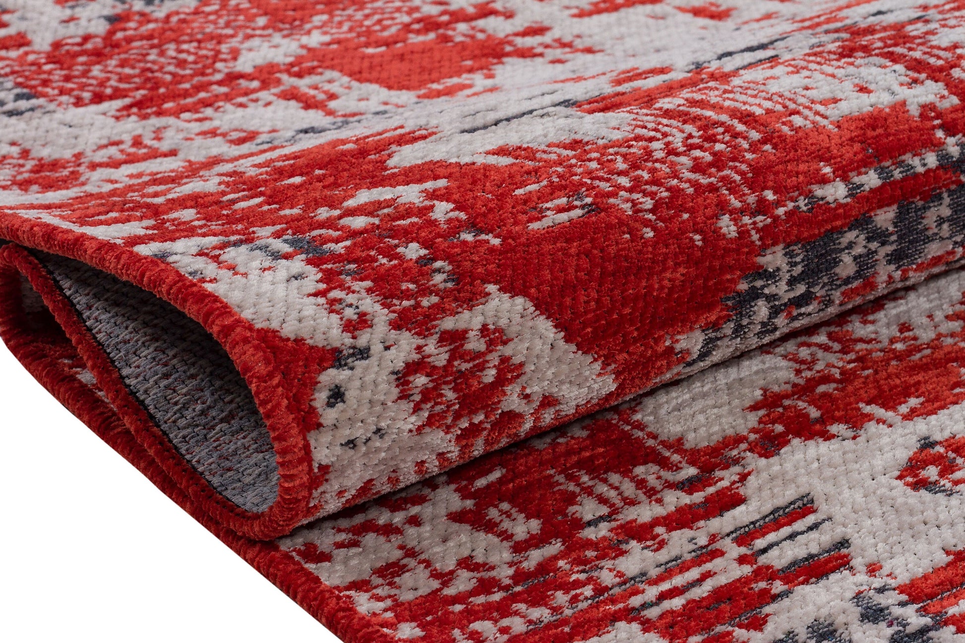 Red Abstract Washable Area Rug – Modern Contemporary Non Slip Living Room Carpet