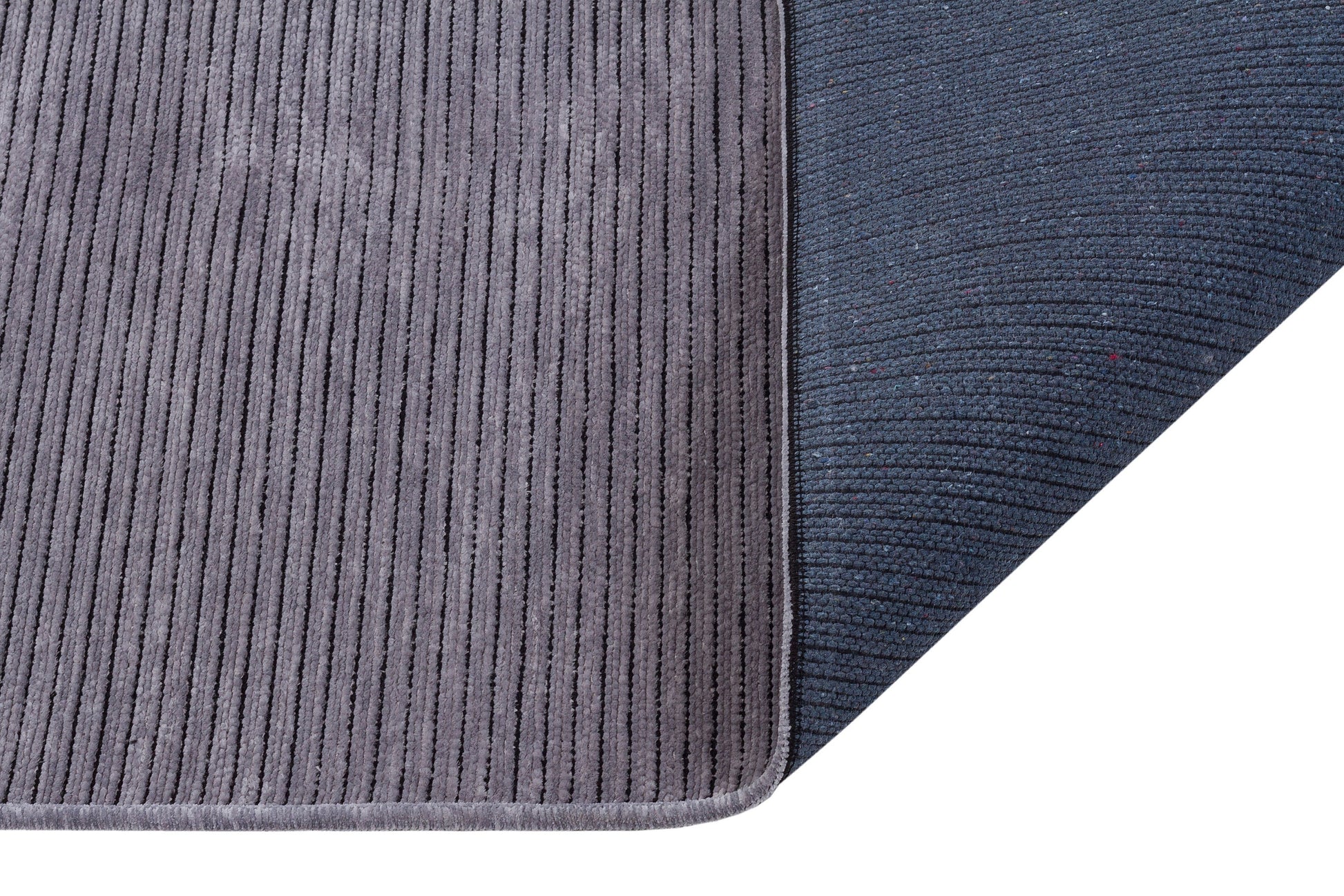 Grey Ribbed Area Rug – Modern Low-Pile Cotton Carpet, Washable, Pet Friendly