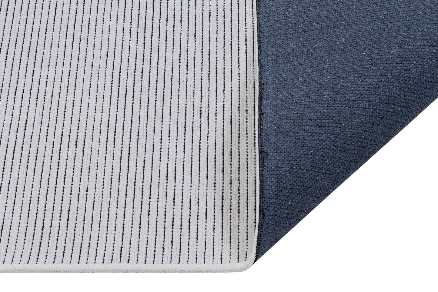 Modern Striped Area Rug – Light Gray, Black Fringe Cotton Carpet