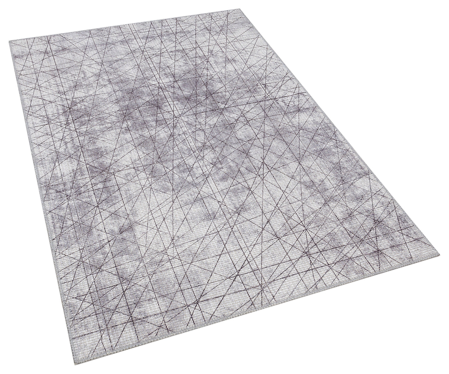 Abstract Line Area Rug, Minimalist Gray Geometric Carpet, Scandinavian Living Room Floor Rug