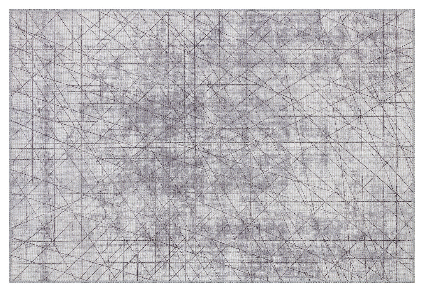 Abstract Line Area Rug, Minimalist Gray Geometric Carpet, Scandinavian Living Room Floor Rug