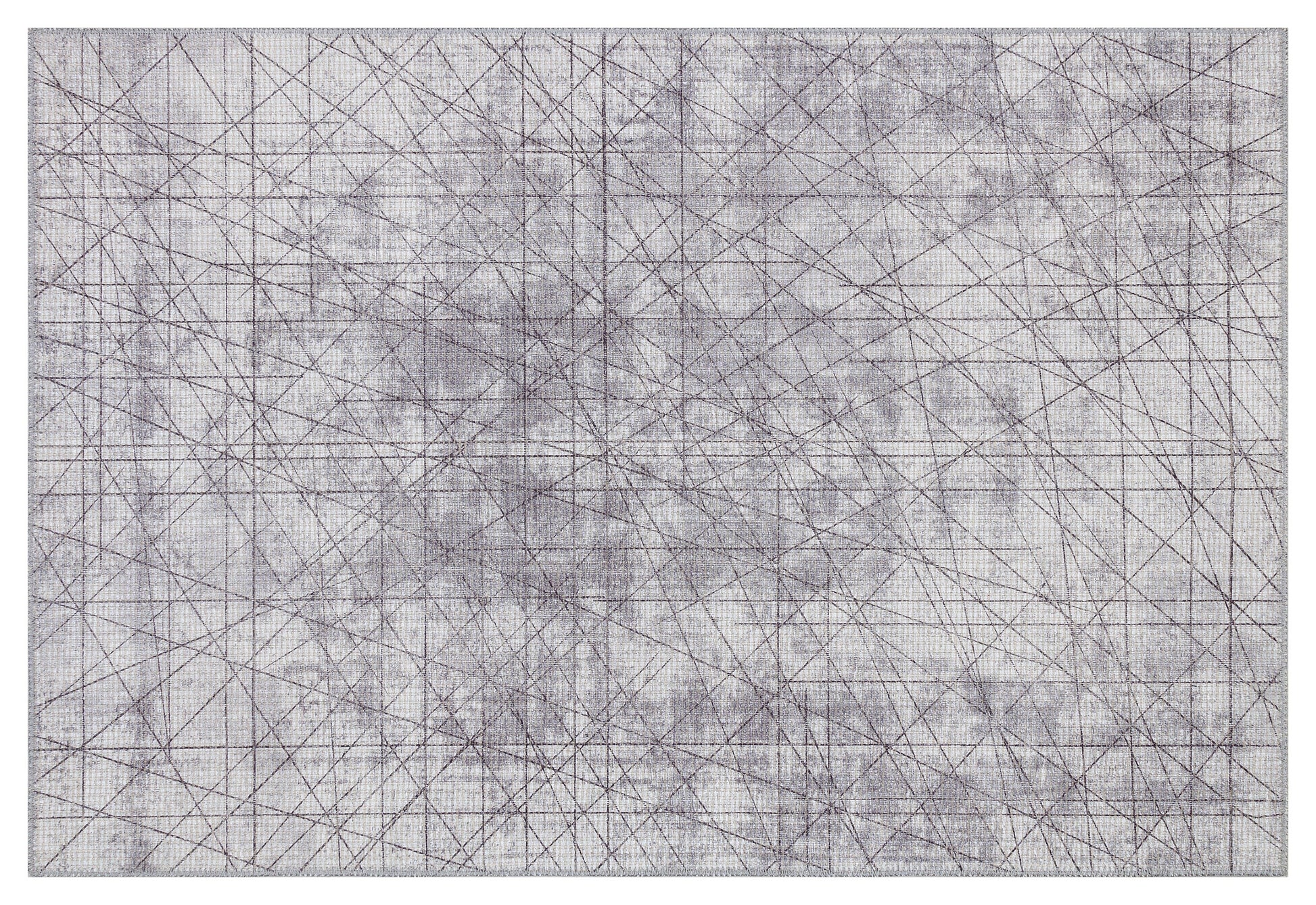 Abstract Line Area Rug, Minimalist Gray Geometric Carpet, Scandinavian Living Room Floor Rug