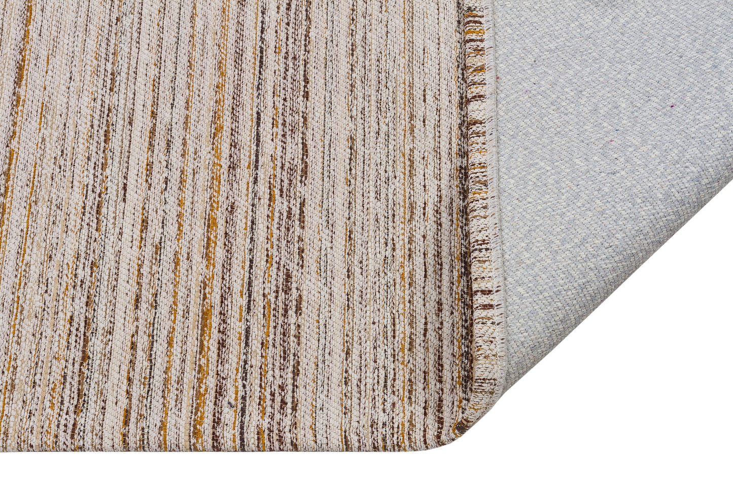 Striped Scandinavian Rug: Modern Nordic Area Rug with Fringes