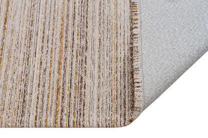 Striped Scandinavian Rug: Modern Nordic Area Rug with Fringes