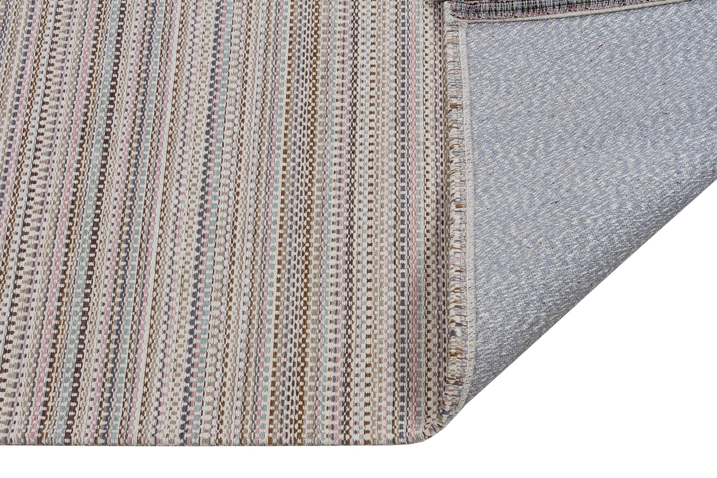 Striped Scandinavian Rug – Modern Nordic Area Rug with Fringe, Neutral Minimalist Living Room Carpet