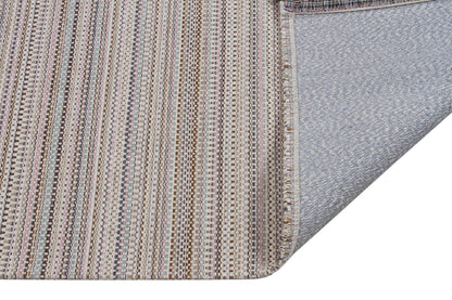 Striped Scandinavian Rug – Modern Nordic Area Rug with Fringe, Neutral Minimalist Living Room Carpet