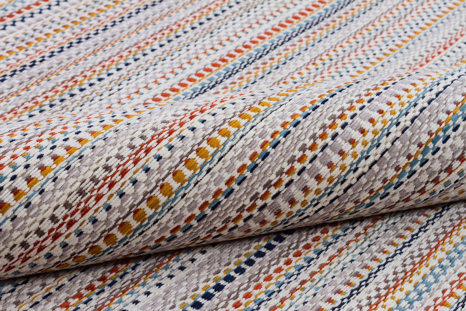 Striped Scandinavian Rug – Neutral Nordic Boho Living Room Carpet