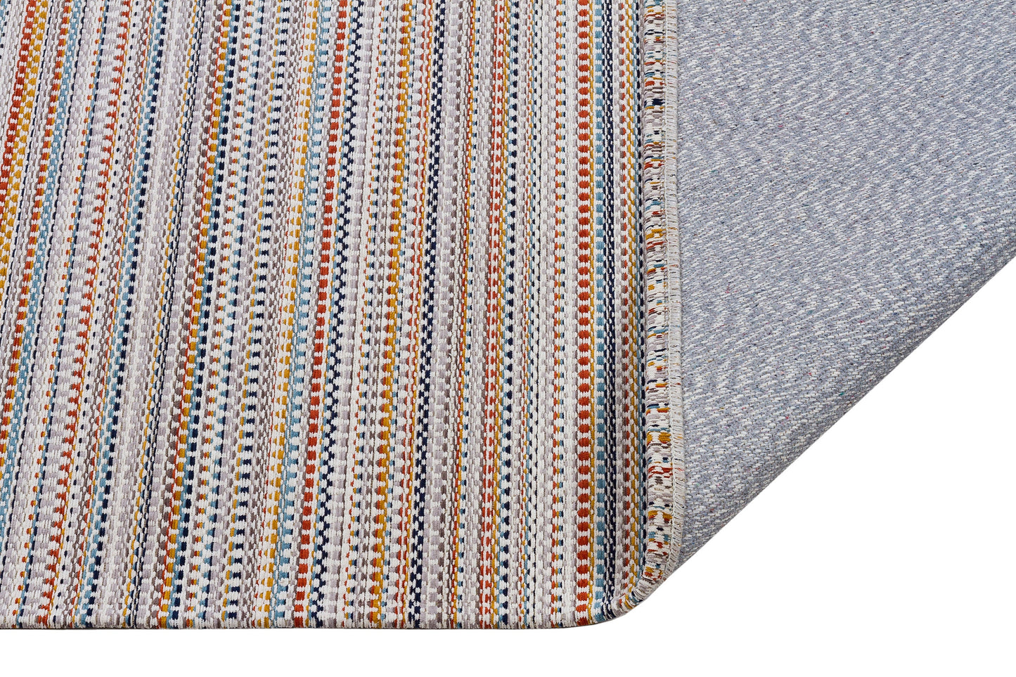 Striped Scandinavian Rug – Neutral Nordic Boho Living Room Carpet