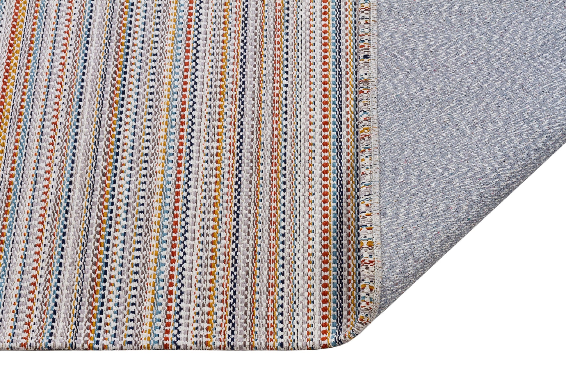 Striped Scandinavian Rug – Neutral Nordic Boho Living Room Carpet