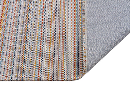 Striped Scandinavian Rug – Neutral Nordic Boho Living Room Carpet
