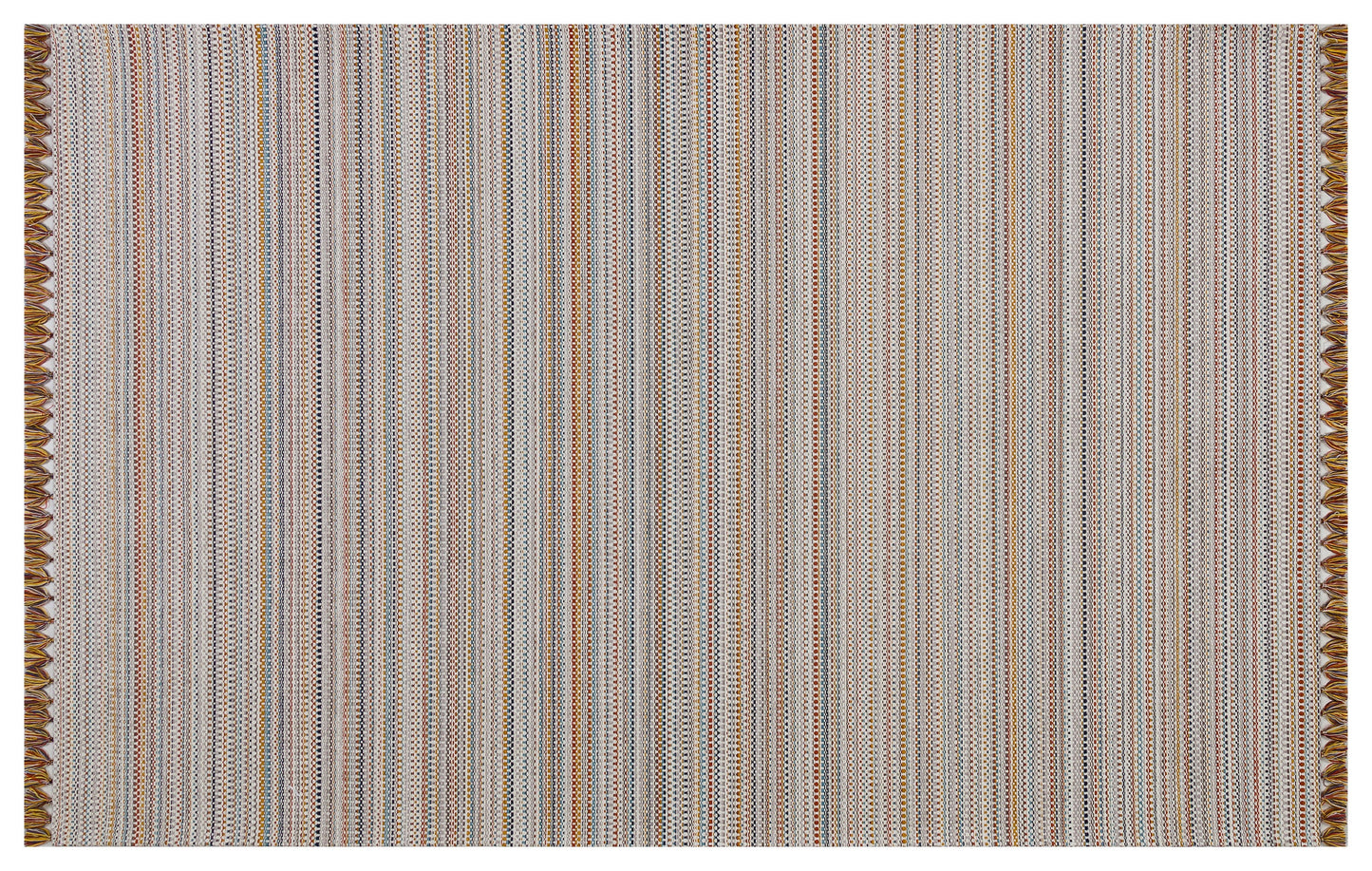 Striped Scandinavian Rug – Neutral Nordic Boho Living Room Carpet