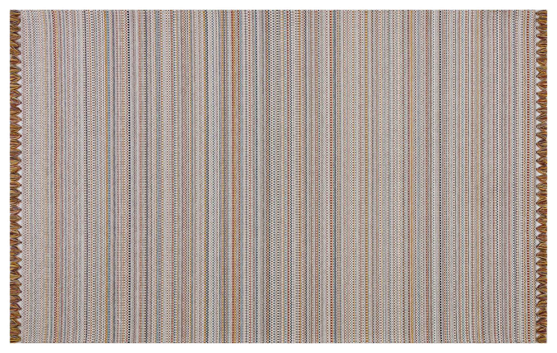 Striped Scandinavian Rug – Neutral Nordic Boho Living Room Carpet