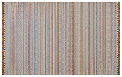 Striped Scandinavian Rug – Neutral Nordic Boho Living Room Carpet