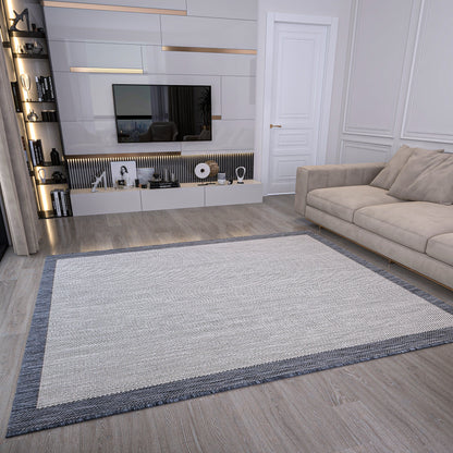 Washable Gray Jute Rug: Bohemian Outdoor/Indoor Carpet