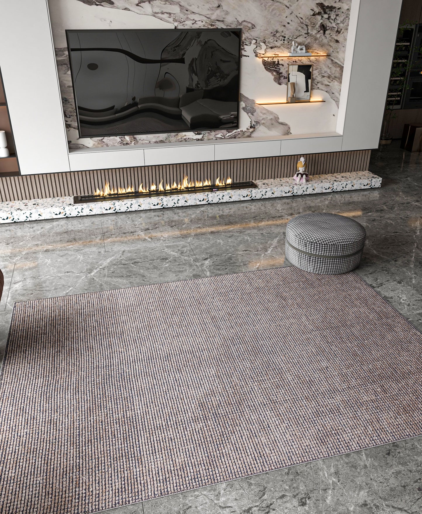 Modern Geometric Rug, Washable Home Decor Carpet