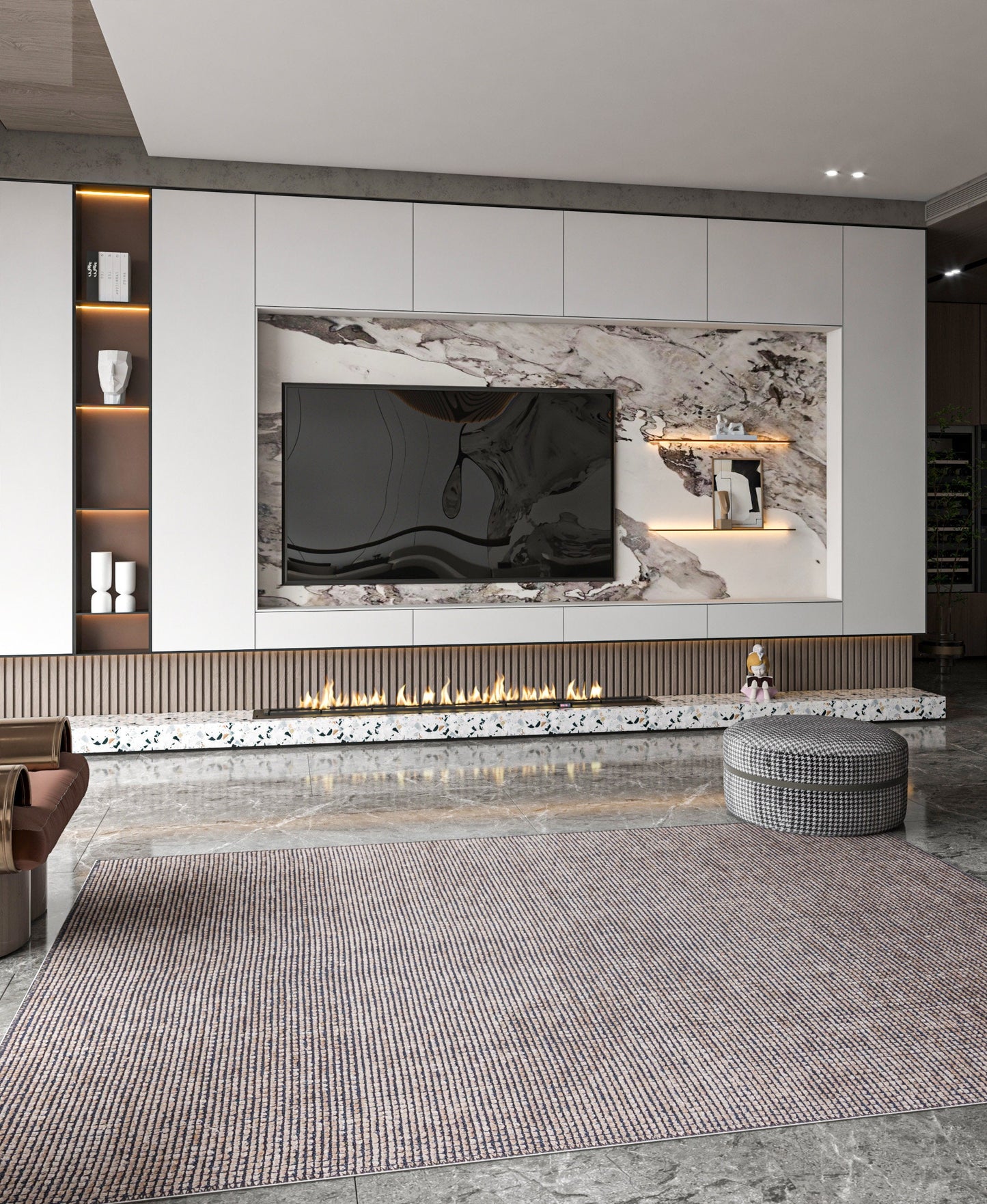 Modern Geometric Rug, Washable Home Decor Carpet
