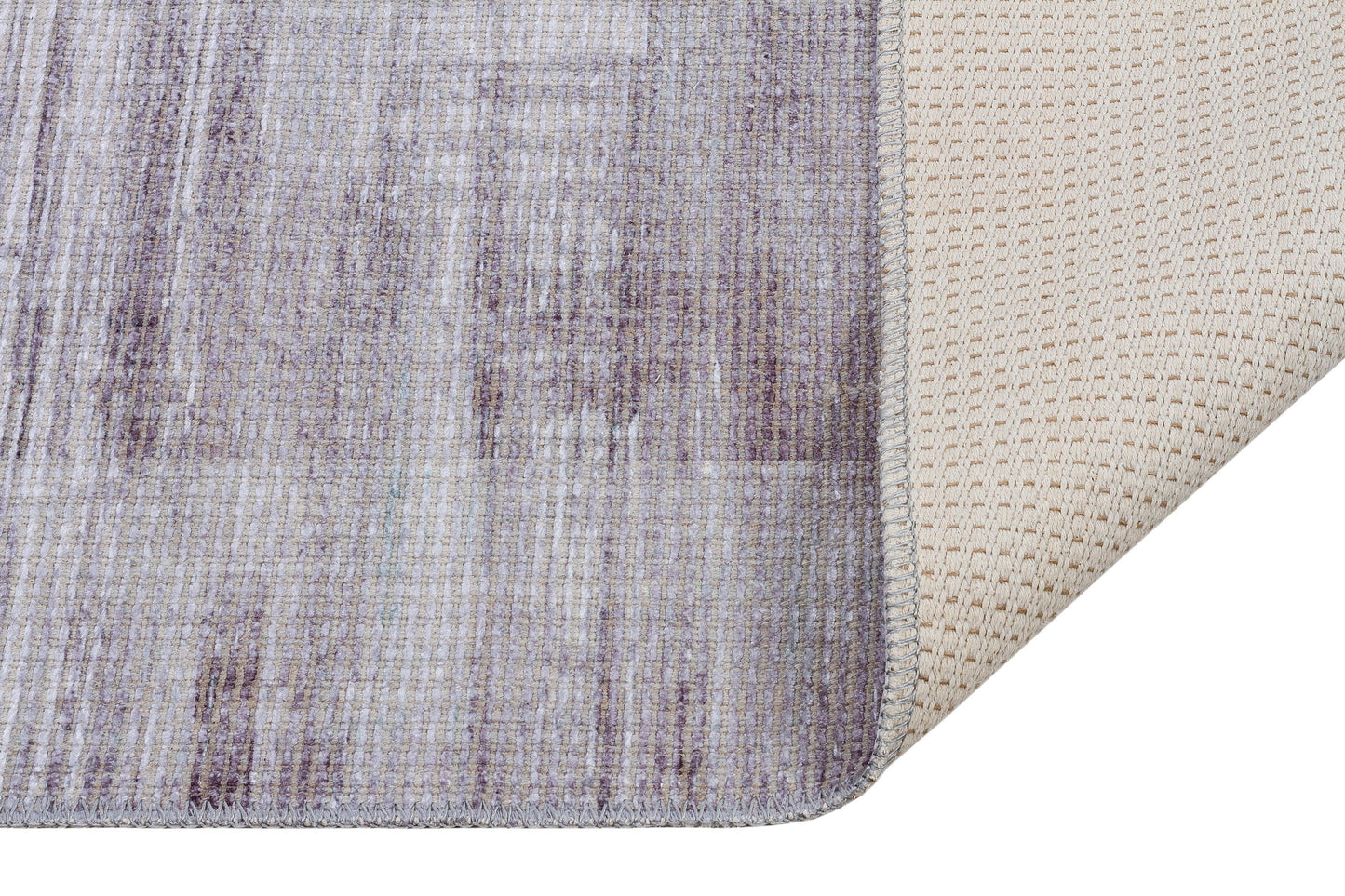 Washable Modern Abstract Area Rug – Distressed Gray Textured Carpet