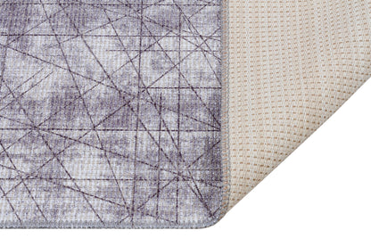 Abstract Line Area Rug, Minimalist Gray Geometric Carpet, Scandinavian Living Room Floor Rug