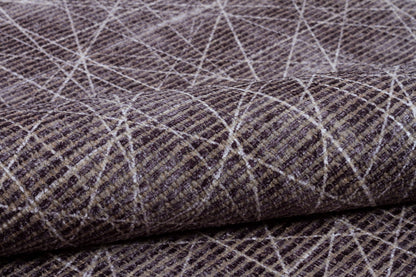 Modern Geometric Runner Rug | Charcoal White Line Art Hallway Mat
