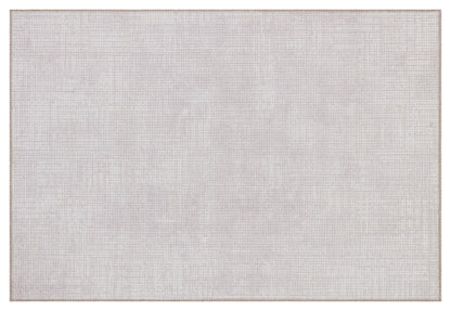 Machine Washable Woven Carpet – Light Gray Modern Low Pile Rug