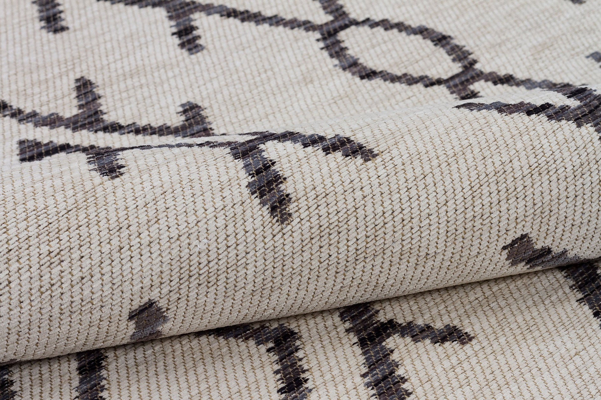Washable Chenille Area Rug, Neutral Boho Geometric Tribal Carpet, Farmhouse Living Room Décor